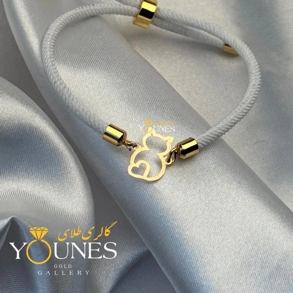 دستبند گربه و قلب طلا لیزری